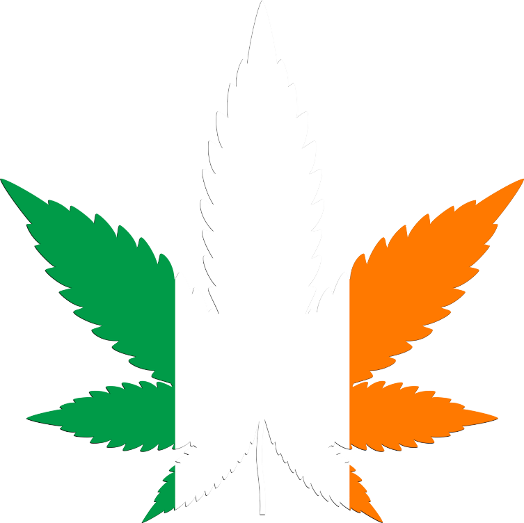 Ireland flag in cannabis leaf